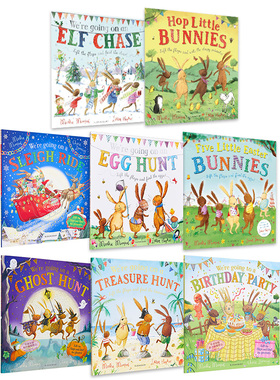 小兔兔一族 英文儿童故事绘本系列 Were Going on a Treasure Egg Hunt Birthday Party Elf Chase Elf Chase Bunnies又日新