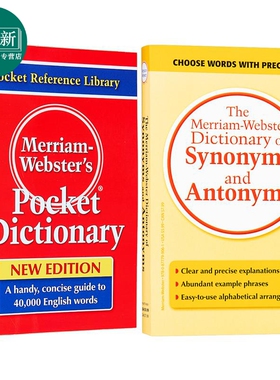 Merriam Webster Dictionary麦林韦氏词典2册 同义反义词词典 Synonyms and Antonyms 袖珍词典Pocket Dictionary 又日新
