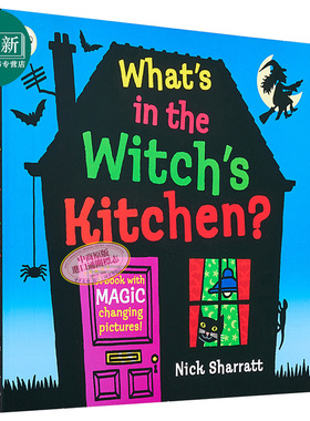 厨房里有什么 神奇厨房翻翻书 What's in the Witch's Kitchen 英文原版 Nick Sharratt 进口新奇故事绘本 3-6岁