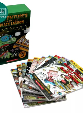 英文学乐黑潭小学第3套 21-30 盒装10册 Black Lagoon Collection Set 3 英文原版儿童章节书 故事小说小初文学 又日新