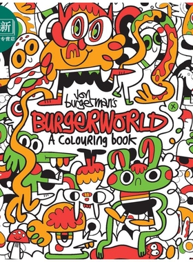 Jon Burgerman's Burgerworld A Colouring Book 乔恩.伯格曼的涂色书 英文原版 进口图书 儿童图画书 活动玩具书 又日新