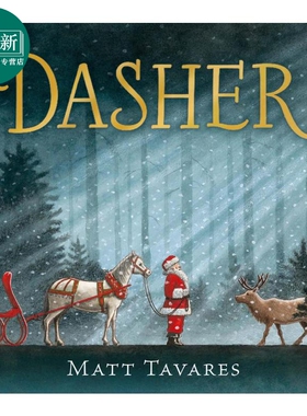 驯鹿的故事 Matt Tavares Dasher 英文原版 儿童绘本 动物故事图画书 插图精美 叙事引人入胜的节日故事 进口童书 又日新