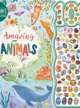 发声书 惊奇动物的100种声音 100 Fun Sounds Amazing Animals 英文原版 儿童纸板书绘本 亲子读物 进口童书 3岁+ 又日新