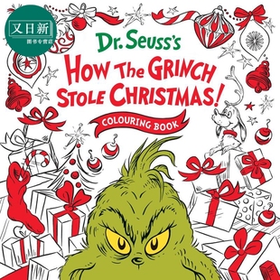 苏斯博士 涂色书 格林奇偷走圣诞节 Dr. Seuss How the Grinch Stole Christmas Colouring Book 英文原版童书 又日新