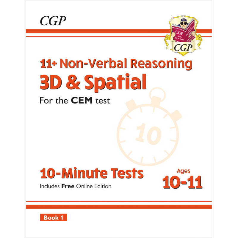 11+ CEM 10-Minute Tests: Non-Verbal Reasoning 3D & Spatial - Ages 10-11 Book 1 with Onli Ed 又日新