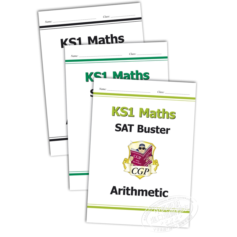 英国CGP教材 Complete KS1 Maths SAT Buster 小学1年级 数学测试套装 算术+推理思维+答案本 6-7岁