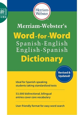 预售 英文原版 麦林韦氏西班牙语英语双向直译词典 Merriam Webster s Word for Word Spanish English Dictionary 又日新