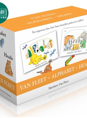 英文原版 Van Fleet Alphabet Heads儿童触摸操作科普2册 Matthew Van Fleet纸板书 幼儿启蒙认知 趣味玩具书认知书 又日新