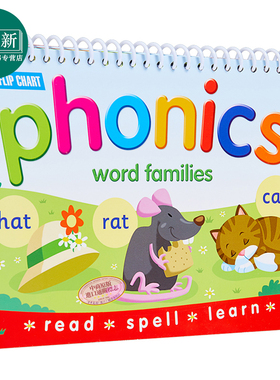 Flipover Phonics Word Families 里奥船长 cvc英语自然拼读卡片 phonics教材小学英文音标台历翻翻卡教具