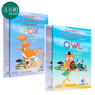 【两册套装】 Succeed in LanguageCert Young Learners Fox CEFR Pre-A1 OWL A1 少儿朗思真题解析自学套装真题讲解带音频答