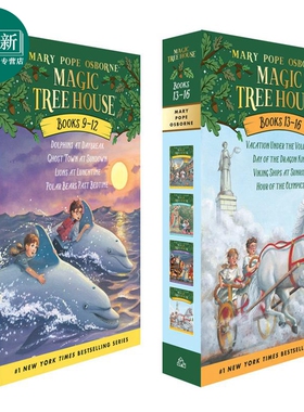 预售 Magic Tree House 9-16 神奇树屋 卷9-16盒装8册套装 儿童文学章节书 故事小说图画书 魔法树屋 英文原版进口图书