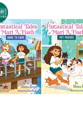 人鱼公主 共2册 Fintastical Tales of Mari A. Fisch 英文原版 儿童章节书桥梁书 黑白插图故事 进口书 6岁以上 又日新
