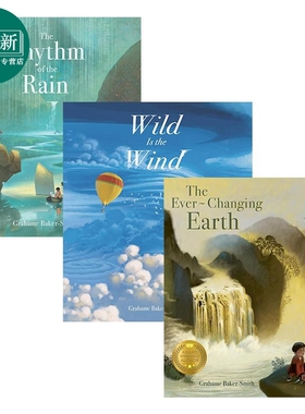 Grahame Baker-Smith 自然主题绘本3册套装 Rain 雨的旋律 Wind 风之怒 Earth 地球 格林威奖得奖名家 英文原版 又日新