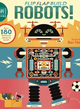 翻翻书 翻滚的机器人 Flip Flap Build Robots 英文原版 儿童翻页书 活动与玩具书 进口童书 丰富的动手互动乐趣 又日新