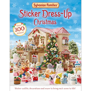 森贝儿家族圣诞贴纸装扮 小鼻噶小鼻嘠 Sylvanian Families Sticker Dress-Up Christmas Book 英文原版儿童卡通动画 精装