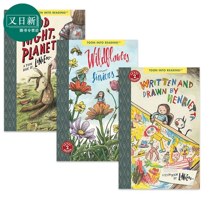 Liniers Level 2 Reader 桥梁漫画入门3册套装 晚安星球Planet 野花Wildflowers 哈妮娜的画Henrietta 英文原版 又日新