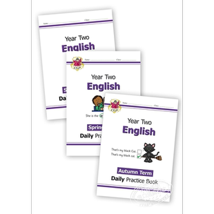 英国CGP教材 New KS1 English Daily Practice Book 每日英语练习套装 2年级 单词+标点+语法+篇章阅读 6-7岁