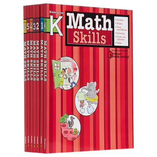 Harcourt Family Learning 系列 Flash Kids Math Skills Grade K-6 英文原版 哈考特数学技巧儿童课外练习 英语教辅教材工具书