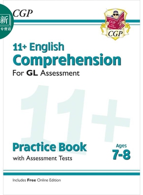 英国CGP 11+ GL 英语理解练习册和评估测试7-8 岁附在线版 English Comprehension Practice Book Assessment Tests 又日新