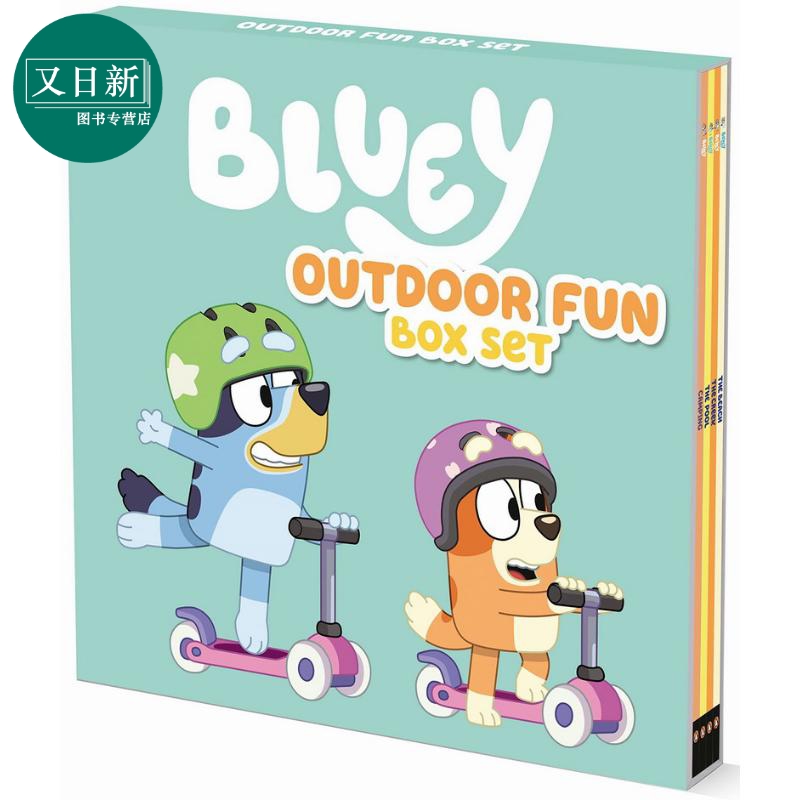 小蓝狗布鲁伊户外趣味4册套装 Bluey Outdoor Fun Box Set英文原版儿童绘本套装卡通动画故事图画书精品绘本又日新