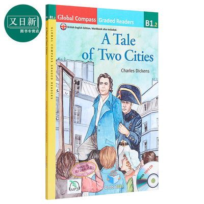 A Tale of Two Cities 双城记 英式英语 分级读物 B1.2级 儿童文学小说 Global ELT Graded Reader 配在线音频不含CD