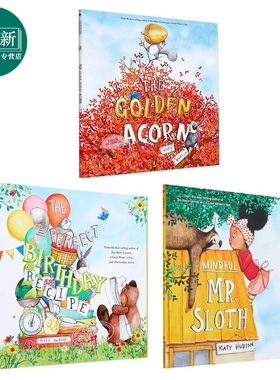 Katy Hudson 儿童故事绘本3册套装 请注意树懒先生Mindful Mr. Sloth 黄金橡子Golden Acorn 英文原版进口图书 又日新