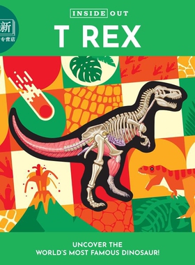 Inside Out T Rex 探寻暴龙 英文原版 进口图书 儿童科普绘本 动物故事图画书 恐龙百科知识图书 7-12岁儿童读物 又日新