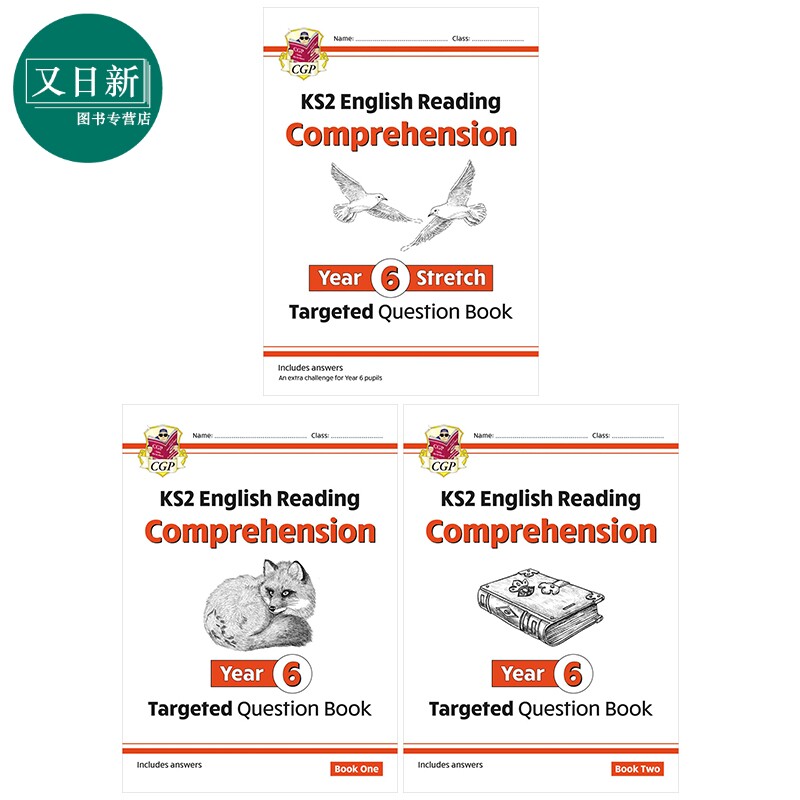 英国原版CGP 小学六年级英语阅读理解练习册3册 KS2 English Targeted Question Book Year 6 Comprehension 又日新