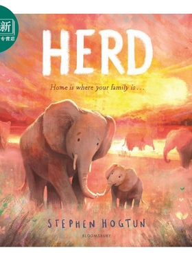 族群 Stephen Hogtun HERD 英文原版 亲子绘本 动物故事图画书 精装进口儿童读物 一个关于爱 家庭和归属感的故事 又日新