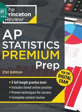 新版2026年普林斯顿AP大学考试备考统计学高级备考第21版模拟考试Princeton Review AP Statistics Premium Prep 又日新