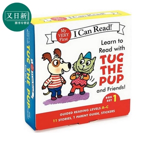 read the 小狗与朋友1 set1 又日新 入门级分级读物 box with Learn and PUP Tug 幼儿英语启蒙分级阅读12册 Friends