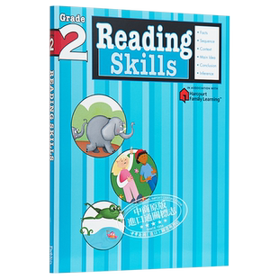Flash Kids 阅读技巧2年级 英文版 Reading Skills Grade 2 英语学习辅助 小学家庭英文练习册Harcourt Family Learning工具?