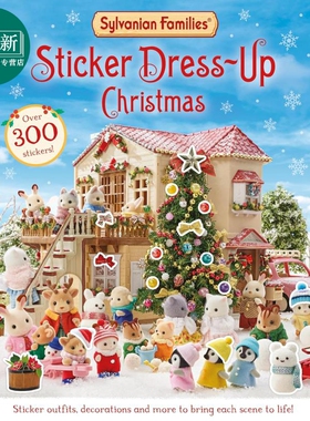 森贝儿家族圣诞贴纸装扮 小鼻噶小鼻嘠 Sylvanian Families Sticker Dress-Up Christmas Book 英文原版儿童卡通动画 精装