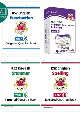 英国原版CGP 小学六年级语法标点和拼写 10分钟测试+练习题卡 KS2 English Year 6 Grammar Punctuation Spelling 又日新