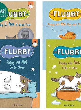 企鹅桥梁小读本 大懒猫费洛比4册 Flubby 英文原版 进口图书 儿童绘本 故事图画书 独立阅读入门 桥梁章节书