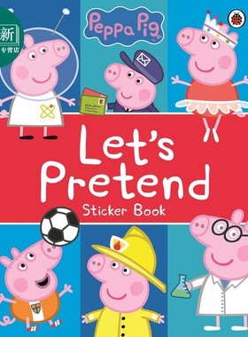 Peppa Pig Lets Pretend! Sticker Book 粉红猪贴纸簿 英文原版 进口原版 3岁到6岁 儿童贴纸书  又日新