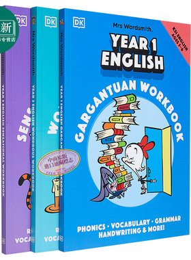 DK Mrs Wordsmith 沃德史密斯夫人 1-3阶英语练习3册套装 小学1 2 3年级 5-8岁 趣味插图 英文原版 词汇 语法 又日新