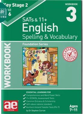 KS2英语拼写与词汇练习册3 基础水平 KS2 Spelling & Vocabulary Workbook 3 Foundation Level 英文原版含答案 又日新
