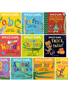 罗尔德达尔初级系列 Roald Dahl Trick or Treat Colors ABC 123 Shapes 英文原版 儿童早教认知启蒙纸板书亲子绘本 又日新