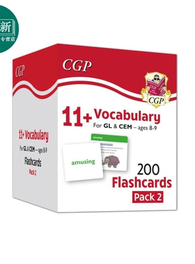 英国原版教辅CGP 11+ Vocabulary Flashcards for Ages 8-9 - Pack 2 英文原版英语单词词汇卡包2 8-9岁 又日新