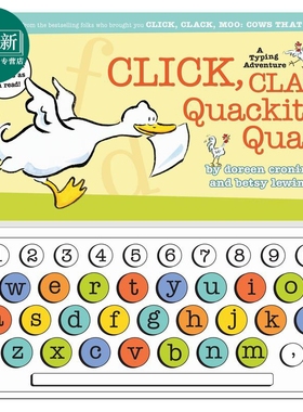 打字冒险书 Click Clack Quackity-Quack 英文原版 儿童早期学习 新奇趣玩学习游戏书 早教认知图画书 精品童书 又日新