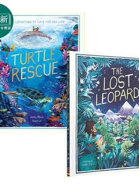 Xuan Le 儿童动物绘本2册套装 Turtle Rescue 解救乌龟 Lost Leopard 消失的猎豹 英文原版 进口图书 6岁以上 又日新