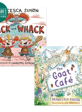 Francesca Simon 儿童故事绘本2册套装 Goat Cafe 山羊咖啡 Hack and Whack 小小维京人 英文原版 进口图书 4-8岁 又日新