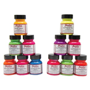 Angelus 常规颜荧光皮包皮革改色手绘定制非夜光 neon安格鲁斯球鞋