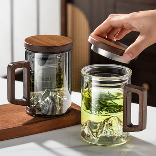 茶杯茶水分离玻璃泡茶杯高端个人专用办公室男士过滤喝茶水杯茶具