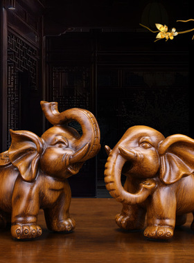 大象摆件招财小象一对工艺品云南西双版纳景区地摊旅游纪念小礼品