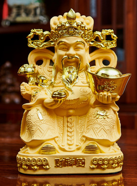 绒沙金摆件沙金财神家居摆件财源广进财神树脂工艺品商务开业礼品