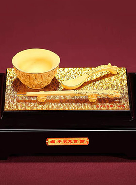 跨境出口凤金碗摆件创意4S店金店商务赠送礼品摆件保险开门红礼物