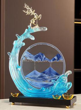 风生水起流沙画摆件轻奢高级感客厅家居电视柜酒柜装饰品乔迁礼物