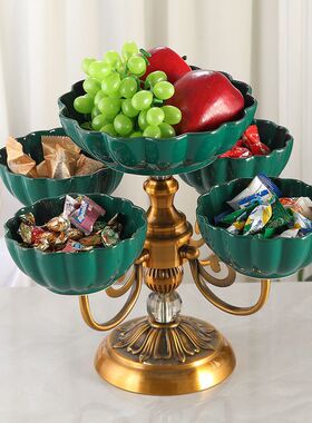 高档旋转果盘2023新款家用客厅茶几过年水果盘干果盘瓜子零食收纳